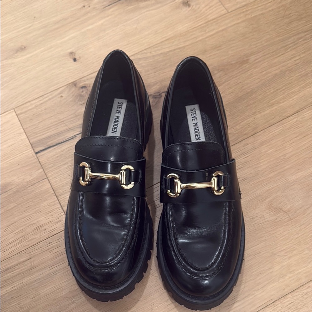 Steve Madden Black Loafers for Women